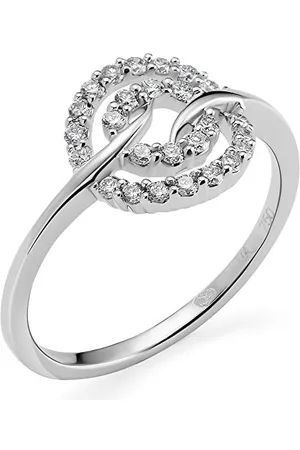 ORPHELIA Damen-Ring 750 Weißgold rhodiniert Diamant (0.26 ct) Rundschliff Gr. 50 (15.9) - RD-3217/50