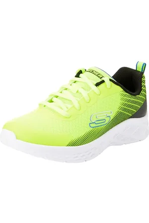 Skechers Boys Sneaker, Yellow Textile/Synthetic/Black & Blue Tr, 43 EU