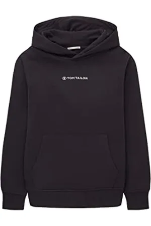 TOM TAILOR Jungen 1038941 Hoodie mit Schriftzug, 29476-coal Grey, 128