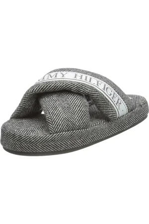 Tommy Hilfiger HERRINGBONE HOME SLIPPER Hausschuhe Damen, Schwarz (Herringbone), 37/38 EU