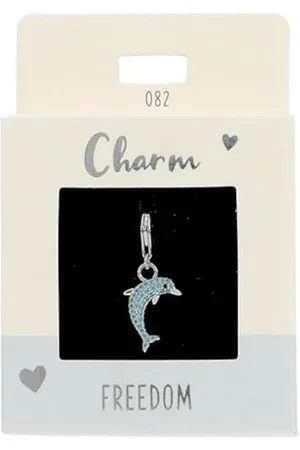 Depesche 11785-082 Charms Express yourself - Anhänger für Halsketten und Armband, Delfin, versilbert, als kleines Geschenk