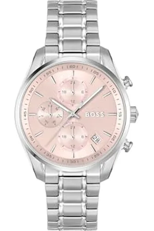 HUGO BOSS Multi Zifferblatt Quarz Uhr für Damen Kollektion Grand Tour Ladies mit Silbernes Edelstahlarmband - 1502765
