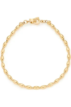 Leonardo Armband Clip & Mix Lori Arm-Kette aus goldfarbenem Edelstahl ovale Edelstahl-Perlen zum Anhängen von Charms 18,5 cm Länge Schmuck Damen 023743