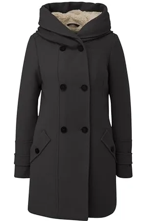 QS by s.Oliver Damen 2159700 Wollmix Mantel mit Kapuze, , 40