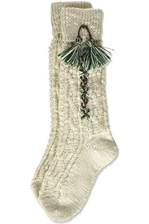 LUSANA Mädchen Trachtenkniestrumpf Bestickt Kniestrümpfe, , One Size (Herstellergröße: 20-23)