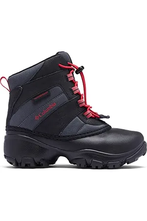 Columbia Rope Tow 3 Waterproof wasserdichte Winterstiefel für Kinder, Grau (Dark Grey x Mountain Red), 25 EU