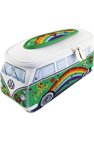 Brisa VW Collection - Volkswagen Neopren Universal-Schmink-Kosmetik-Kultur-Reise-Apotheke-Tasche-Mäppchen-Beutel T1 Bulli Bus ( /Grün/Klein)