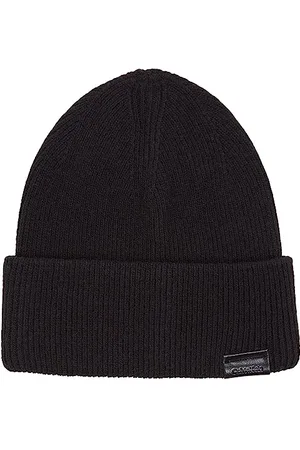 Calvin Klein Herren Leather Patch Docker Beanie K50K510978 Gestrickte Mütze, , OS