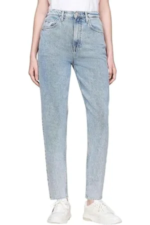 Tommy Hilfiger Damen Jeans Hose Mom Jeans Tapered Fit, Blau ( Light), 29W/30L