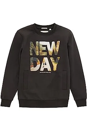 TOM TAILOR Jungen 1038328 Sweatshirt mit Print, 29476-coal Grey, 176