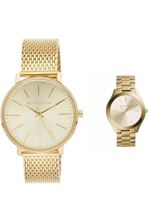 Michael Kors Damenuhr Pyper & Damenuhr Slim Runway, Dreizeigerwerk, 42mm Edelstahlgehäuse in mit Edelstahlarmband, MK3179