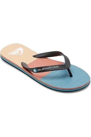 Quiksilver Herren Molokai Stripe Sandale, Black/Orange/Orange, 39 EU