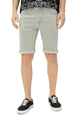 Koton Men Bermuda Jean Shorts Folded Detailed Slim Fit Buttoned