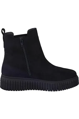 Jana Damen Chelsea Boots Winter Flach Weite H Mehrweite, (Black), 39 EU