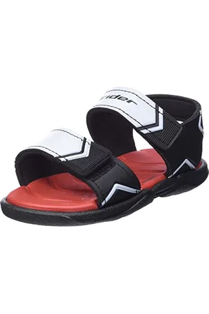 Rider Baby-Jungen 82746 Sandale, Black/White/RED, 19.5 EU Schmal