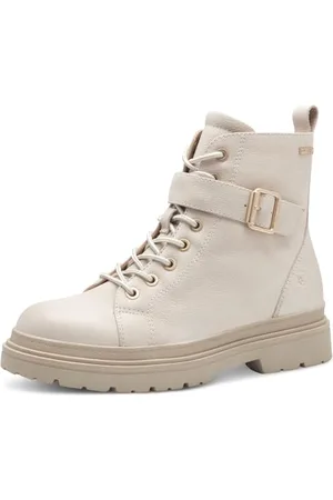 Tamaris COMFORT Damen Winterstiefeletten zum Schnüren Gefüttert Wasserabweisend, Beige (Ivory), 42 EU