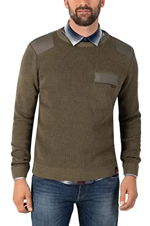 Timezone Herren Fabricmix Crewneck Sweater Sweatshirt, , S