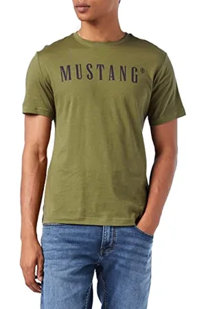 Mustang Herren Style Alex C Logo Tee T-Shirt, verbrannte Olive, S