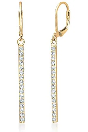 Elli Ohrringe Damen Ohrhänger Geo Stab mit Kristallen in 925 Sterling Silber