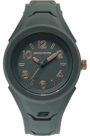 Skechers Damenuhren Gift Sets, Dreizeigeruhrwerk, 38mm graues Silikongehäuse mit Silikonarmband, SR9059