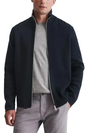 Marc O’ Polo Marc OߴPolo Herren Cardigan aus Bio-Baumwolle mit Reißverschluss, Blau (Dark Navy), 3XL
