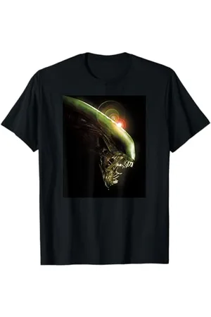20th Century Fox Alien Xenomorph Lens Flare T-Shirt, Unisex, , S, Kurzarm, V-Ausschnitt, Klassische Passform, Alien Halloween T-Shirt