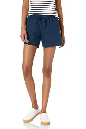 Amazon Damen Shorts aus Leinengemisch mit Zugband und 12,7 cm Innenbeinlänge (in Übergröße erhältlich), , S