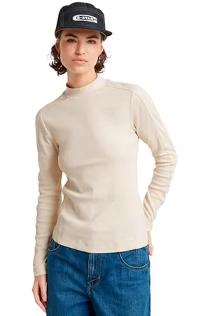 G-Star Damen Slim Rib Mock Top, , M
