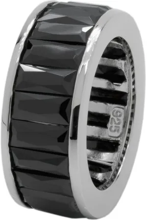 Carlo Monti Damen-Ring 925 Sterling Silber rhodiniert, Zirkonia Baguette Gr.54 JCM1034-121