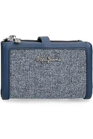 Pepe Jeans Maddie Geldbörse mit blauem Kartenhalter 14,5 x 9 x 2 cm Polyester mit Kunstlederdetails