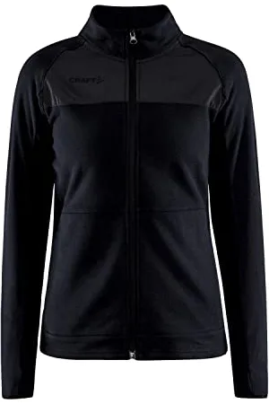 Craft ADV EXPLORE FLEECE MIDLAYER | Fleecejacke Damen XL | Black-Granit | Gebürstetes Fleece | Mit Daumenloch | Reißverschlusstaschen | Quick Dry Jacke Damen | Outdoor Fleecejacken für Damen