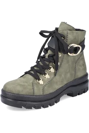 Rieker Damen Biker Boots X9023, Frauen Stiefeletten, lose Einlage,Booties,halbstiefel,Kurzstiefel,uebergangsschuhe,grün (54),38 EU / 5 UK