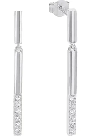 QS by s.Oliver Ohrstecker 925 Sterling Damen Ohrschmuck, mit Zirkonia synth., 3,7 cm, , Kommt in Schmuck Geschenk Box, 2031441