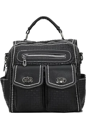 Faina Damen Hochwertiger Leder, vielseitig lässig, multifunktionaler quadratischer Rucksack mit großem Fassungsvermögen