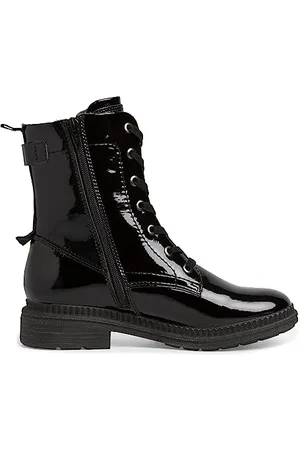 Jana Damen Sneaker hoch mit Schnürsenkeln und Reißverschluss Weite H Mehrweite, Schwarz , 36 EU