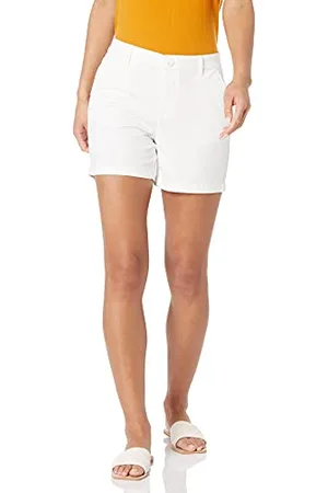 Amazon Damen Mittelhohe schmal geschnittene Khaki-Shorts mit 13 cm Schrittlänge (erhältlich in gerader und kurviger Passform), , 36