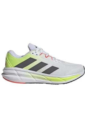 adidas Herren Questar 3 Running Shoes Laufschuhe, Cloud White/Grey Five/Lucid Lemon, 38 2/3 EU