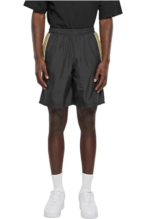 Urban classics Herren Shorts Piped Track Shorts, Trainingsshorts für Männer, Loose Fit Sportshorts, knielang, black, 3XL