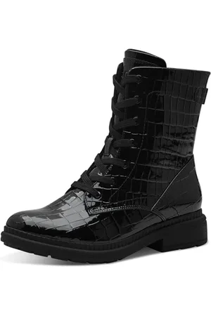 Jana Damen Stiefeletten zum Schnüren mit Reißverschluss Vegan, Schwarz , 40 EU