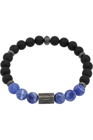 JOOP! Armband Edelstahl Herren Armschmuck, mit Dumortierit, 18,5 cm, Silber, Kommt in Schmuck Geschenk Box, 2033995