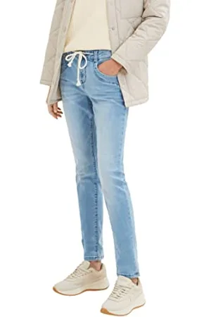 TOM TAILOR Damen Tapered Relaxed Jeans mit Kordelzug