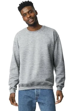Gildan Herren Sweatshirt mit Rundhalsausschnitt Hemd, Blickdicht, Grau-Sport Grey, 3XL