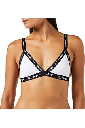 Reebok Triangel-Bralette für Damen in , Low Impact Activewear Cropped Bügel-BH-Oberteil aus Baumwolle