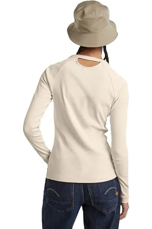 G-Star Damen Slim Rib Keyhole Top, , S