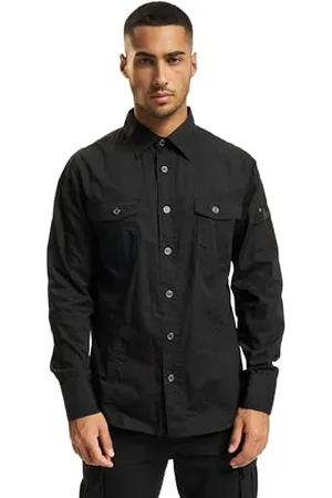 Brandit Slim Fit Shirt Long Sleeve, Farbe: Black, Größe: S