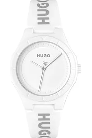 HUGO BOSS Analog Quarzuhr für Damen Kollektion #LIT for HER mit Weisses Silikonarmband - 1540165