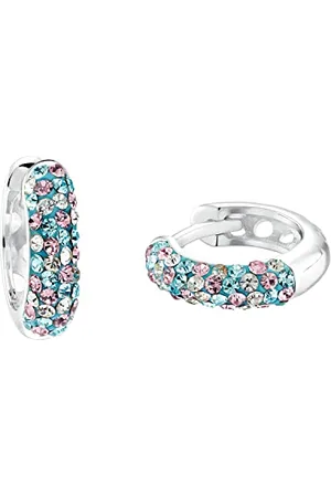 Prinzessin Lillifee Creolen 925 Sterling Silber Mädchen Kinder Ohrschmuck, mit Preciosa, 1,2 cm, Silber, Kommt in Schmuck Geschenk Box, 2034001