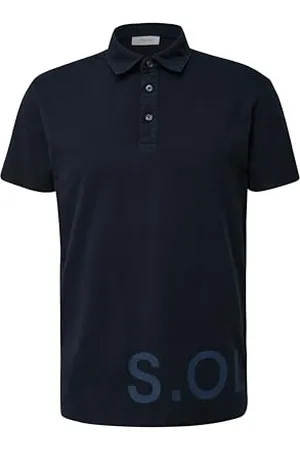 QS by s.Oliver Poloshirt mit Label Print
