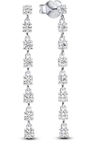 PANDORA Timeless Behandelte Funkelnde Acht Steine Ohrhänger aus Sterling Silber mit Zirkonia, 293159C01