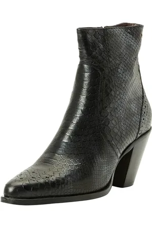 Fred de la Bretoniere Damen Blaire with Brogue Print Ankle Boot, Black, 40 EU